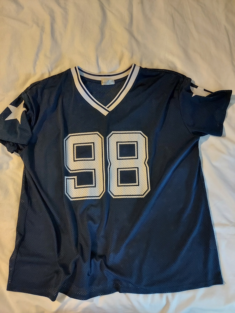 Frankee & Skylarr Navy Blue Mesh Football Jersey 98 Y2K Vibe 2X - Picture 9 of 9